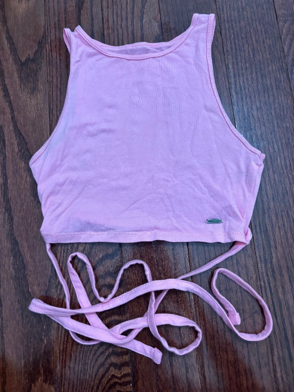Hollister Pink Tie-Back Crop Tank Top